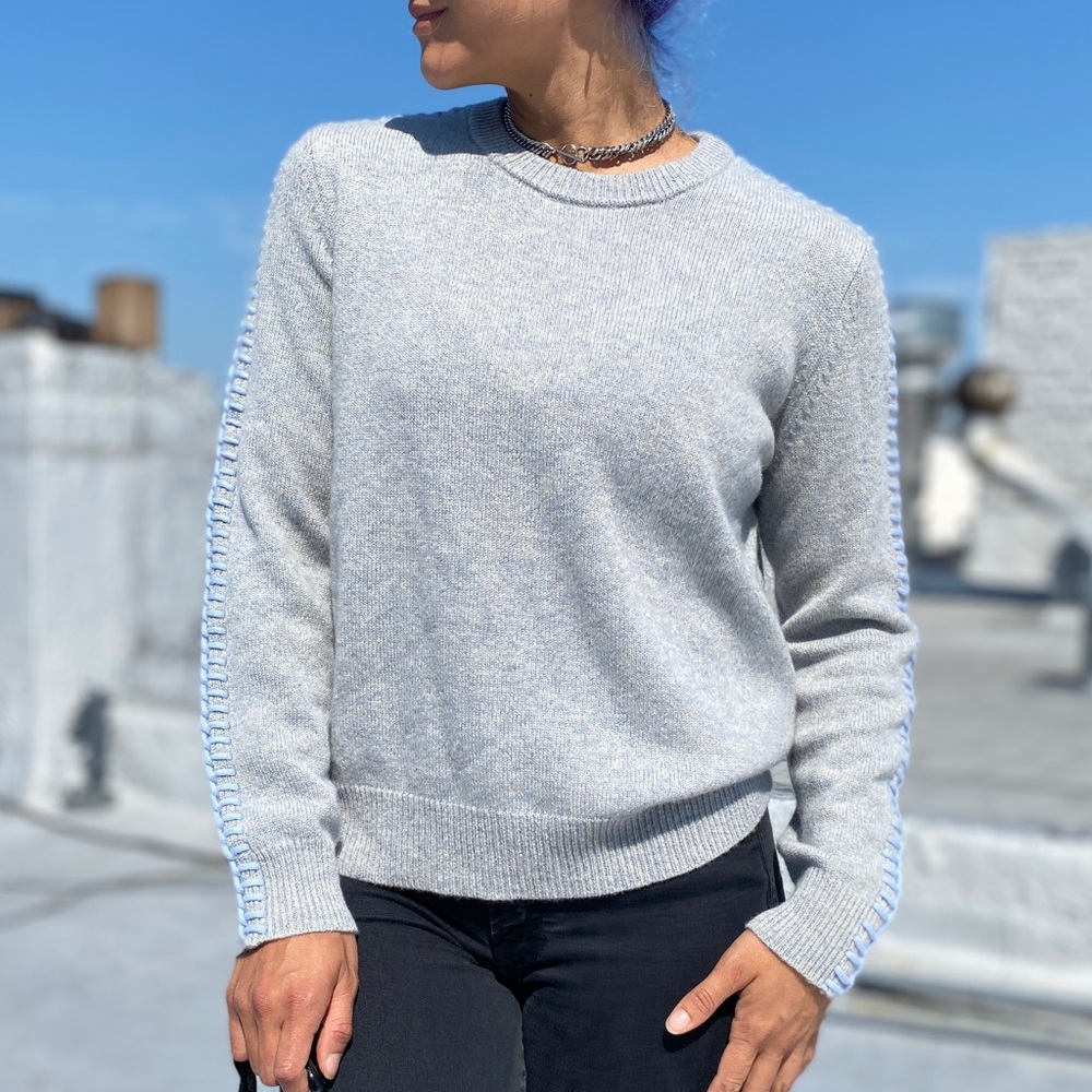 Theory Gray Sweater with Blue Accents